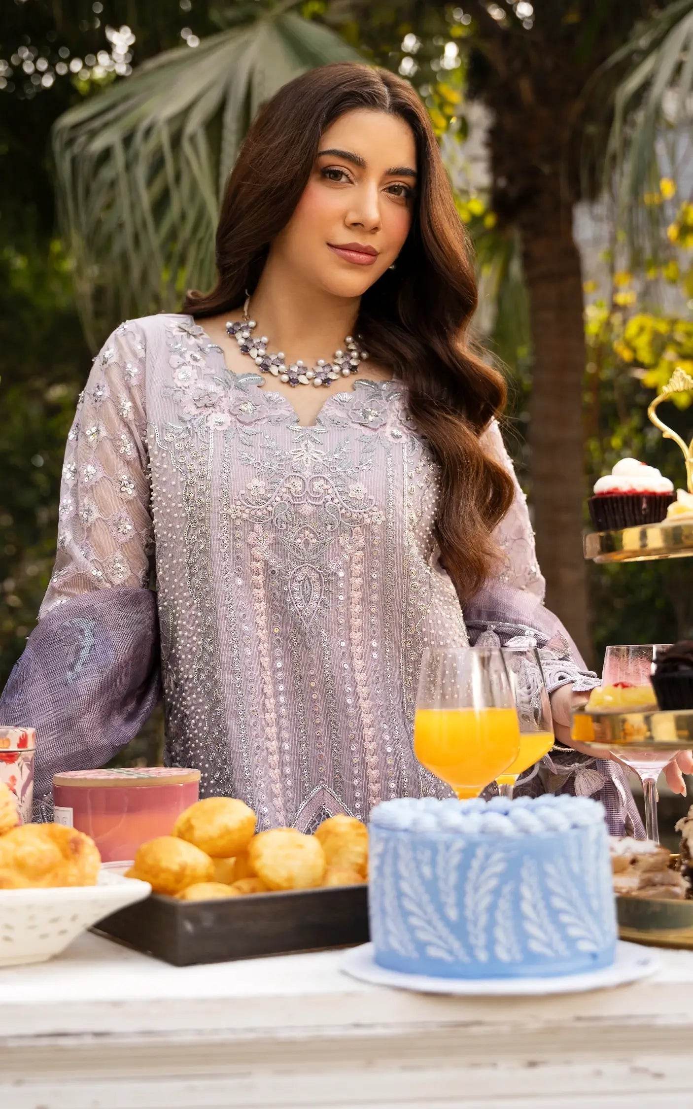 Eid Festive By Asifa And Nabeel Vol-01 Embroidered Zari Net Unstitched 3pcs - Jotey