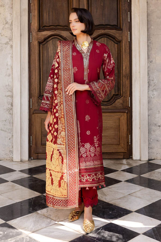 Nureh Exclusive Jacquard Unstitched Lawn 3pcs - Jotey