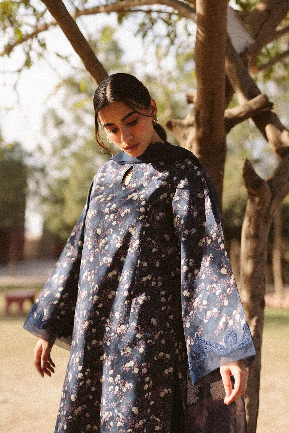 AYZEL Core Collection Embroidered Unstitched Lawn 3pcs - Jotey