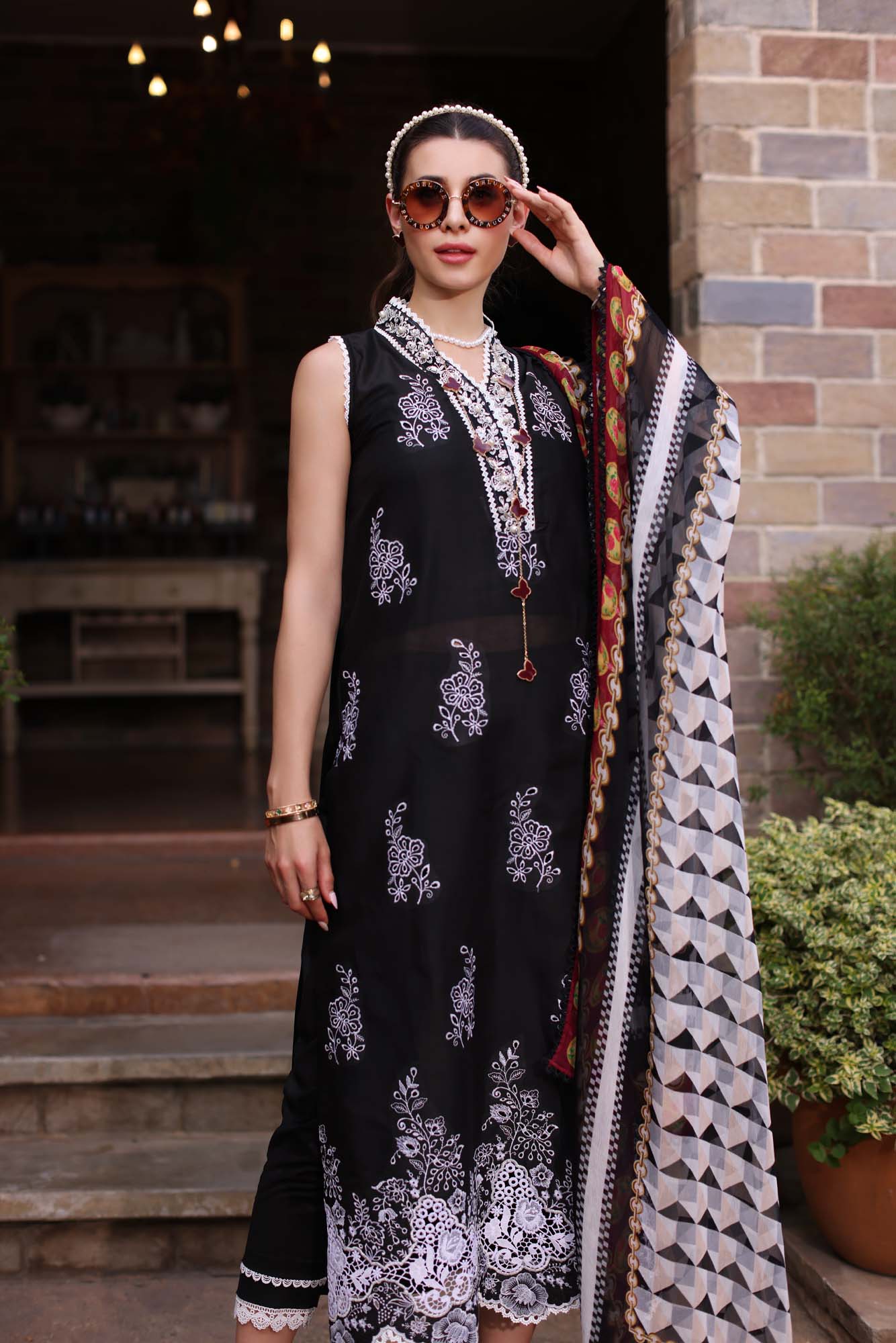 Noor By Saadia Asad Eid Luxe Printkari Embroidered Lawn Unstitched 3pcs