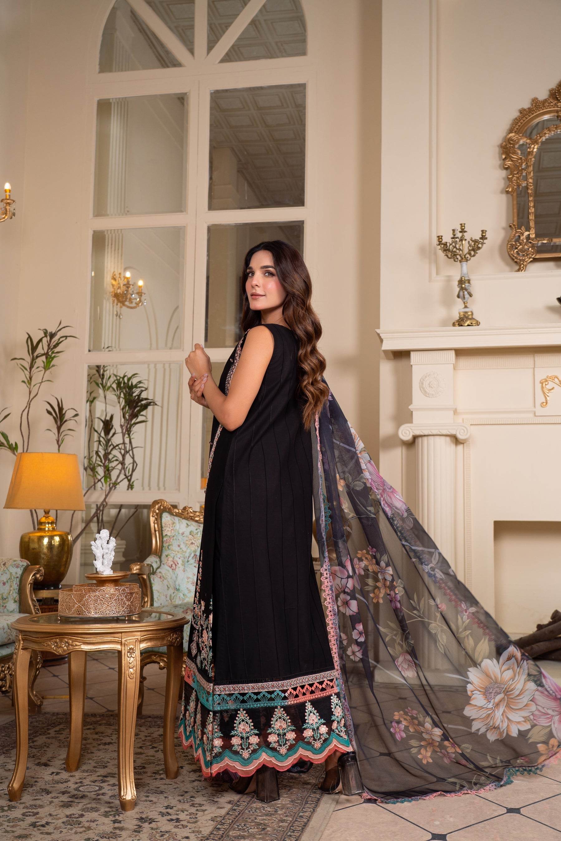 Atiya Irfan Preet Vol-02 Embroidered Unstitched Lawn 3pcs - Jotey