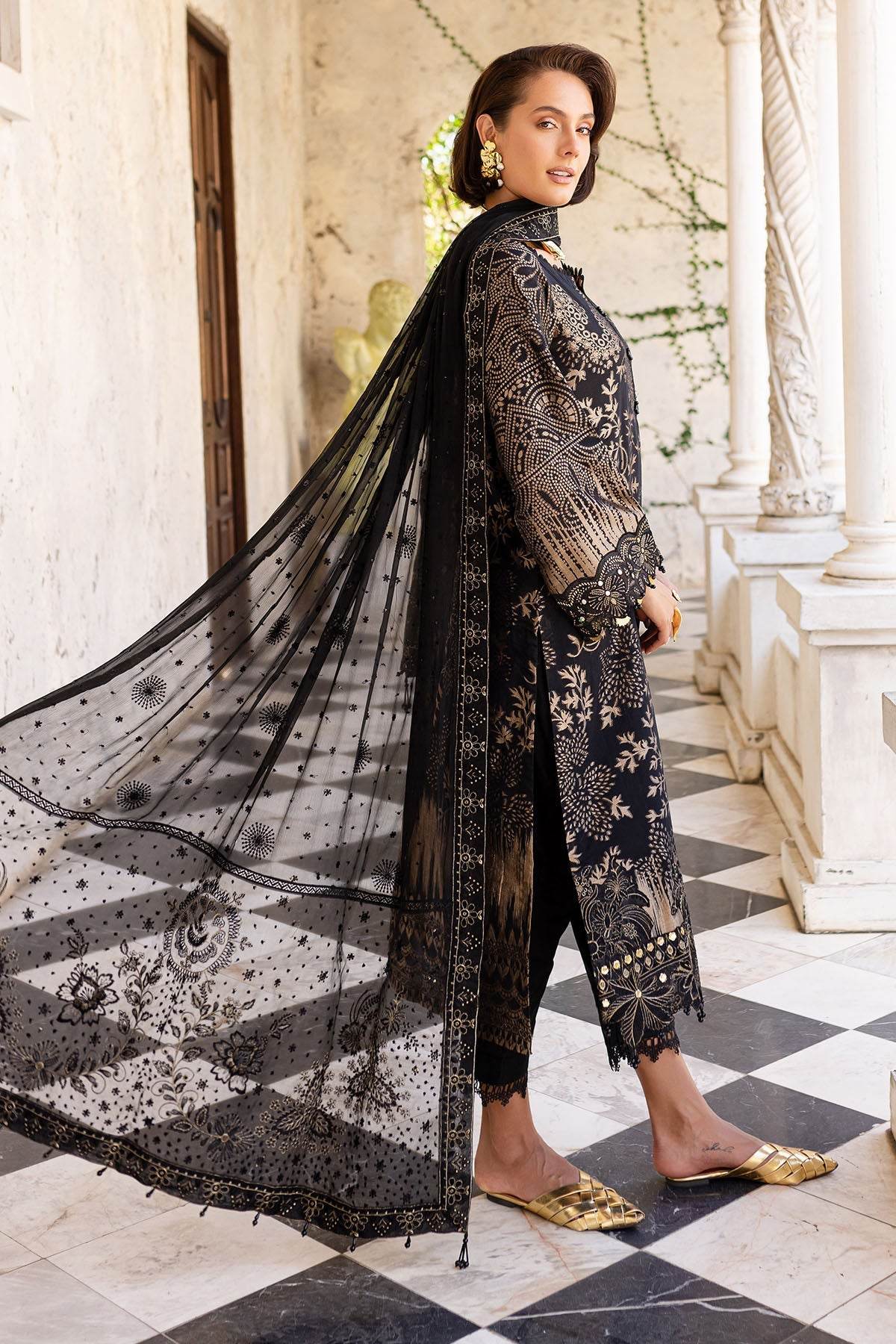 Nureh Exclusive Jacquard Unstitched Lawn 3pcs - Jotey