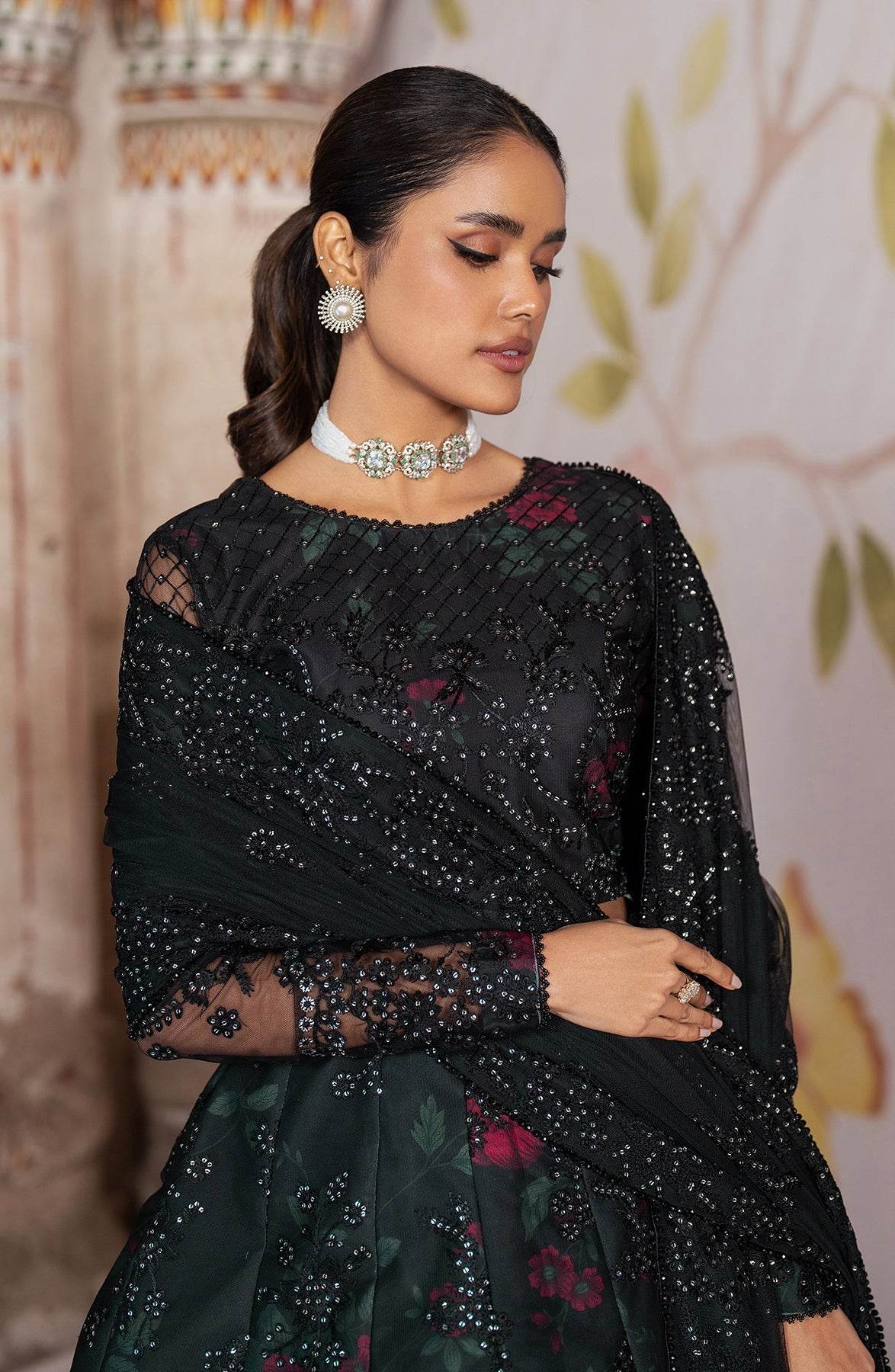 Shehnai By Zarif Embroidered Luxury Wedding Unstitched 3pcs - Jotey