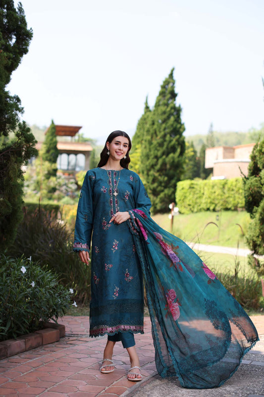 Noor By Saadia Asad Eid Luxe Printkari Embroidered Lawn Unstitched 3pcs