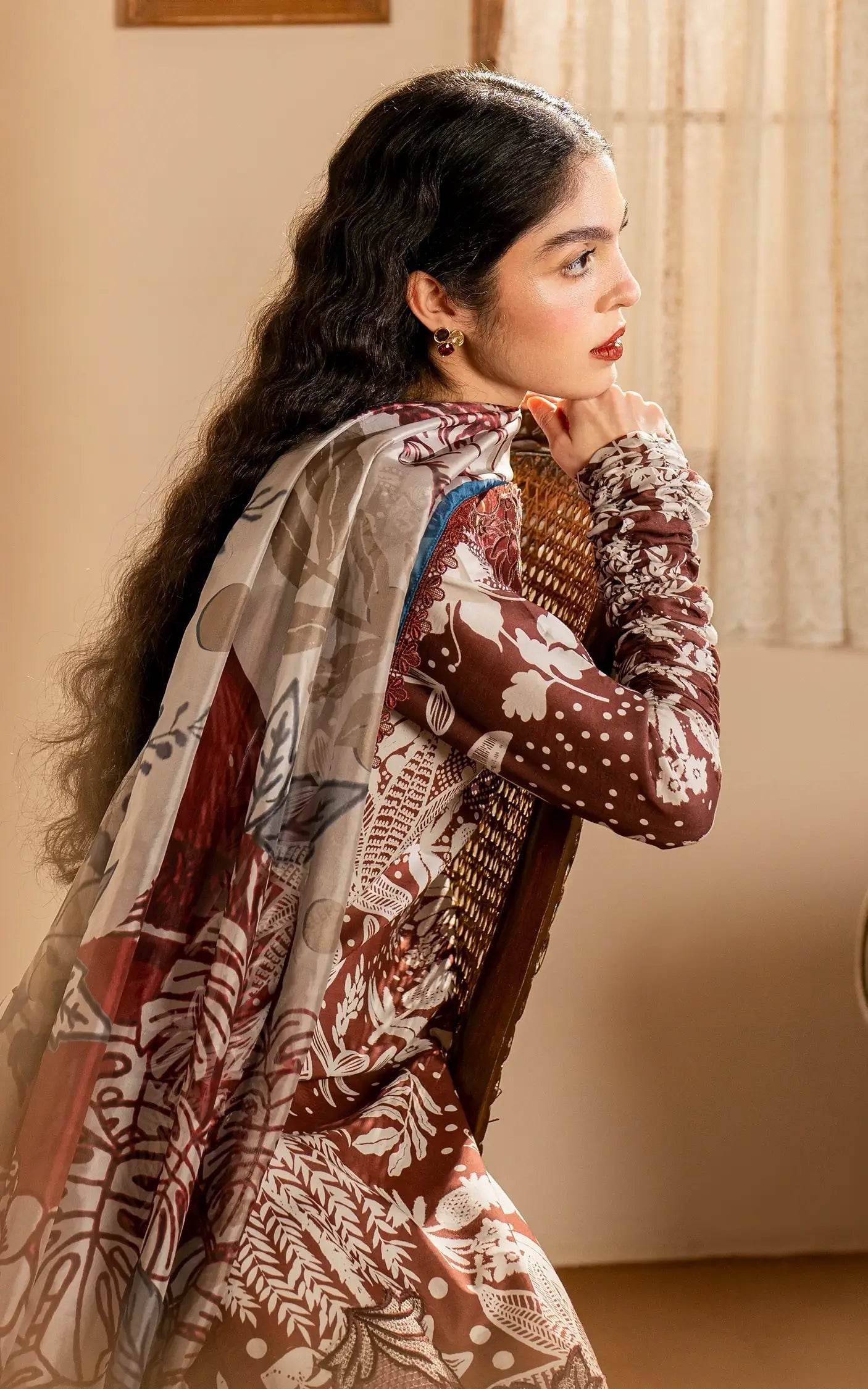 Meraki By Asifa And Nabeel Vol-01 Embroidered Lawn Unstitched 3pcs - Jotey