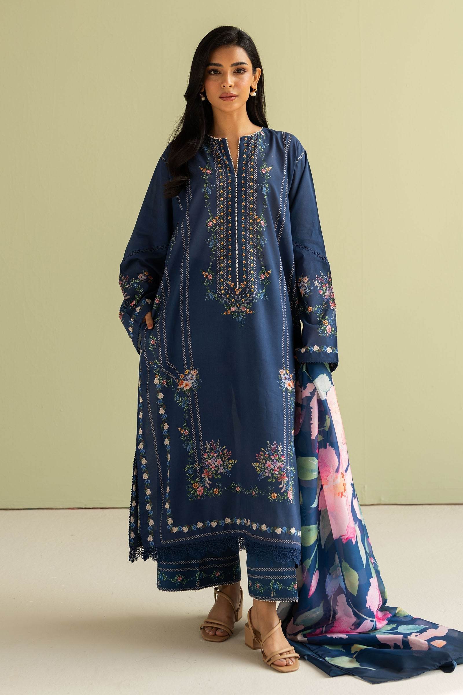 Coco By Zara Shahjahan Digital Printed Lawn Unstitched 3pcs - Jotey