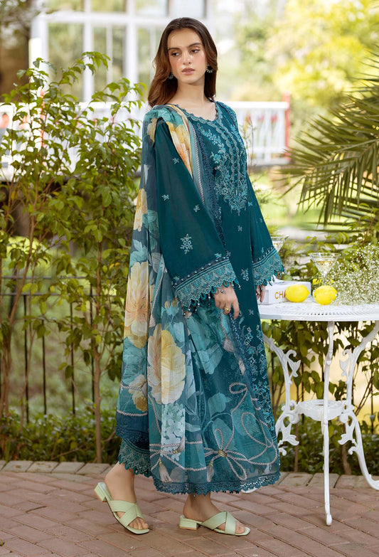 Adan's Libas Gardenia Embroiderd Unstitched Lawn 3 Piece