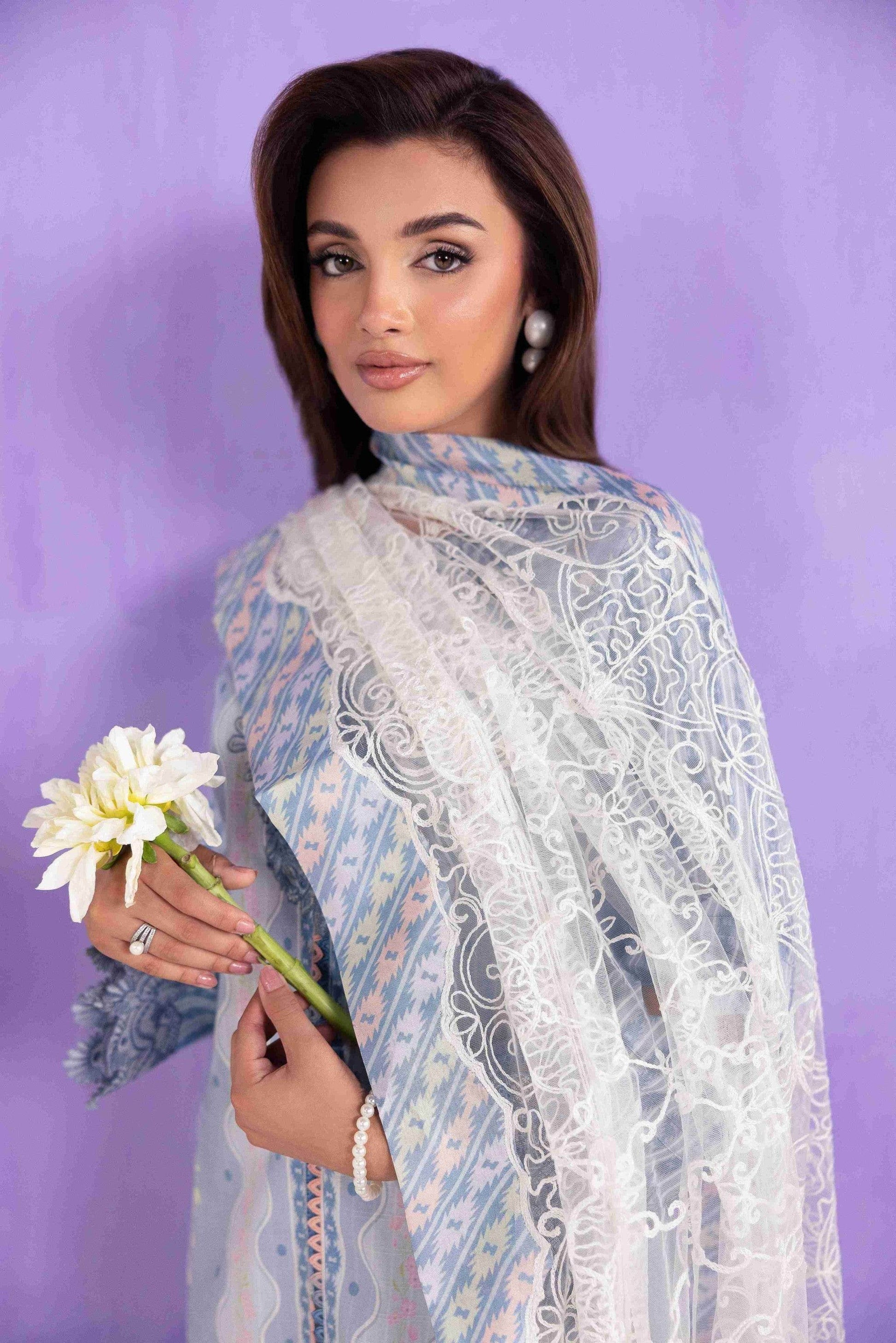Aabyaan Eid Pret'25 Embroidered Stitched 3pcs - Jotey