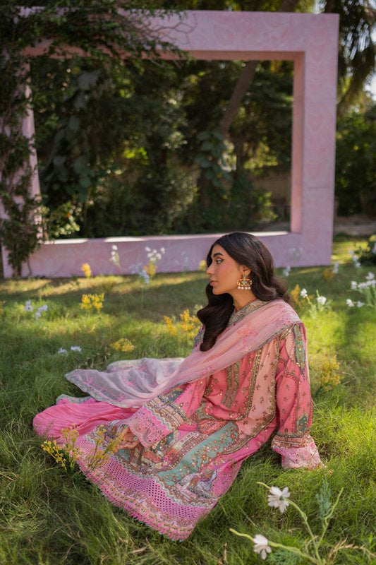Luxe Silk By Qalamkar Embroidered Unstitched 3pcs - Jotey