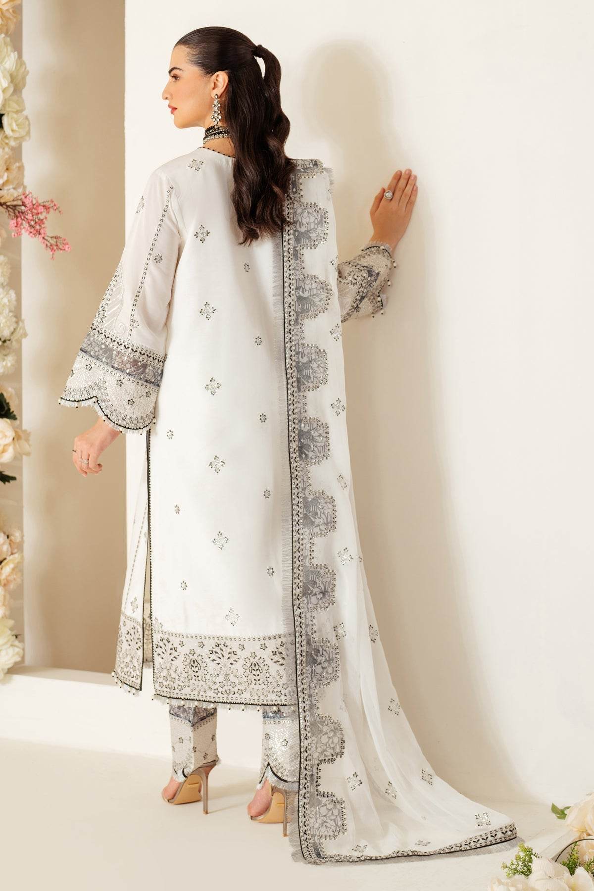 Luxe Raw Silk By Alizeh Embroidered Organza Unstitched 3pcs - Jotey