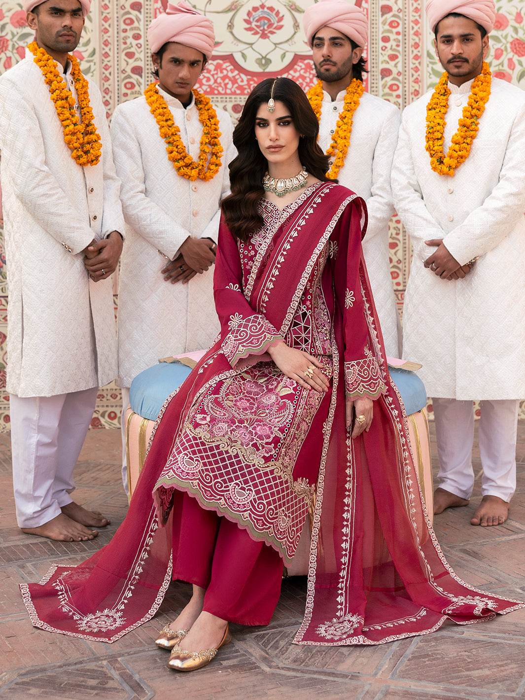 Husn Jahan By Mahnur Embroidered Luxury Lawn Unstitched 3pcs - Jotey