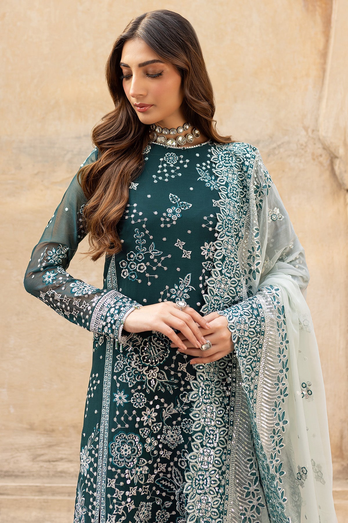 Ritzier By Farasha Embroidered Luxury Chiffon Unstitched 3pcs