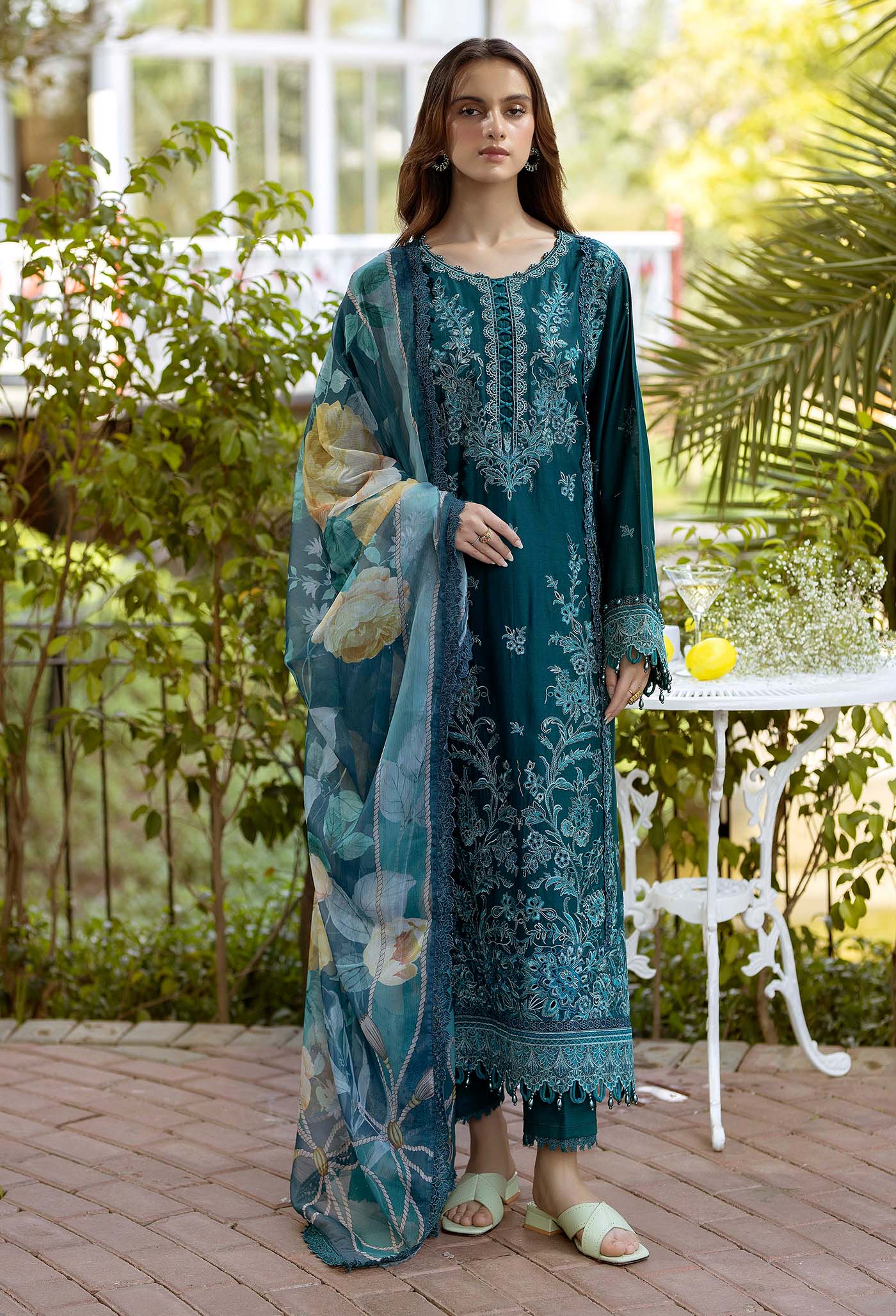 Adan's Libas Gardenia Embroiderd Unstitched Lawn 3 Piece