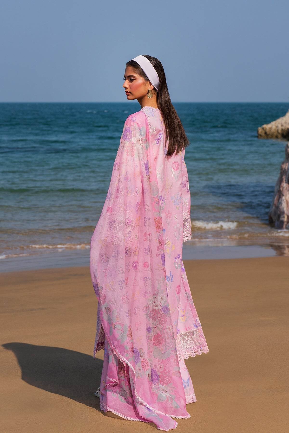 AFROZEH Endless Summer'25 Embroidered Printed Lawn 3pcs - Jotey