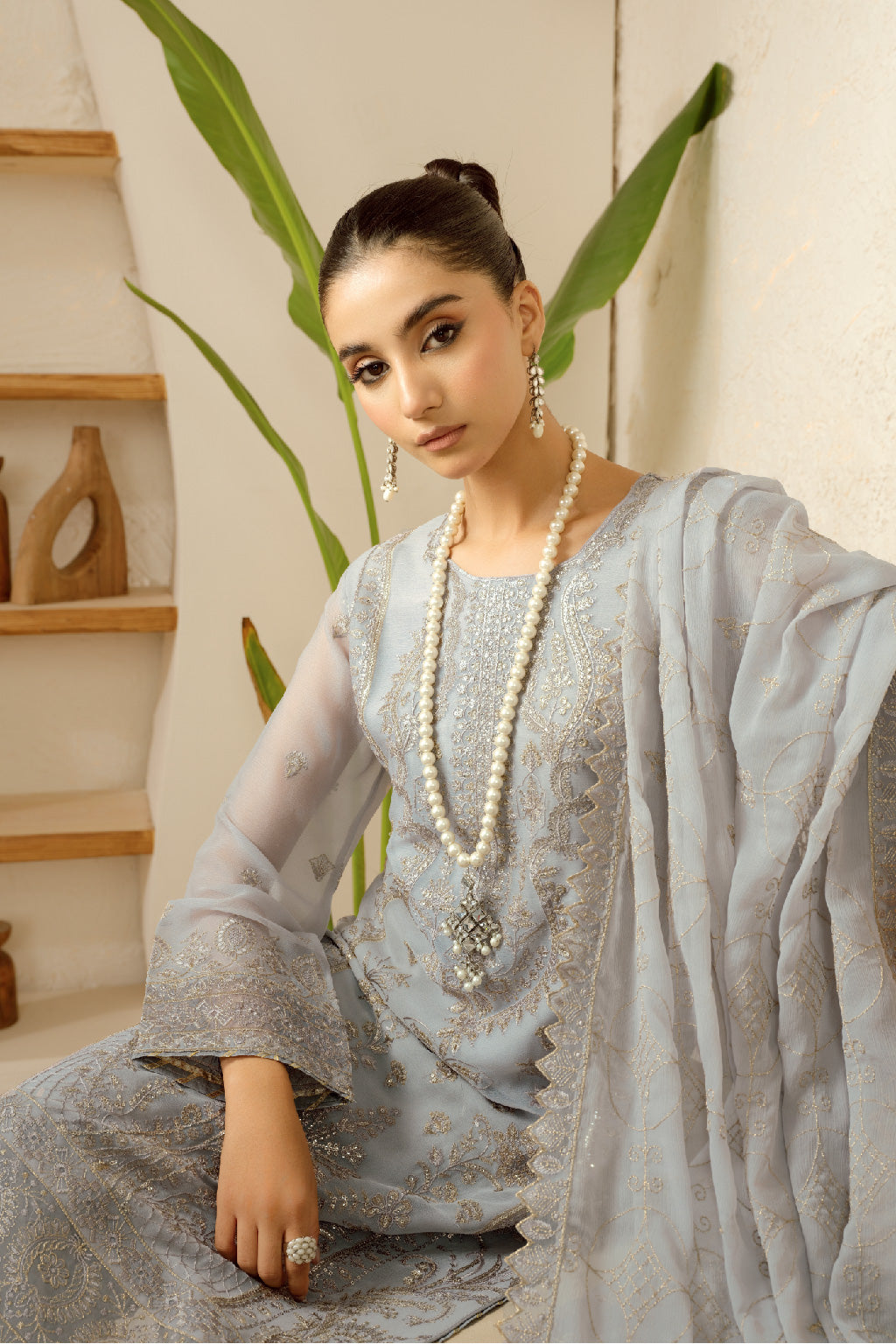 Sonehri By Ramsha Chiffon Unstitched 3pcs