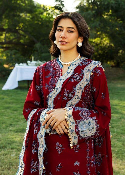 Siraa By Sadaf Fawad Khan Luxury Embroidered Lawn'25 Unstitched 3pcs