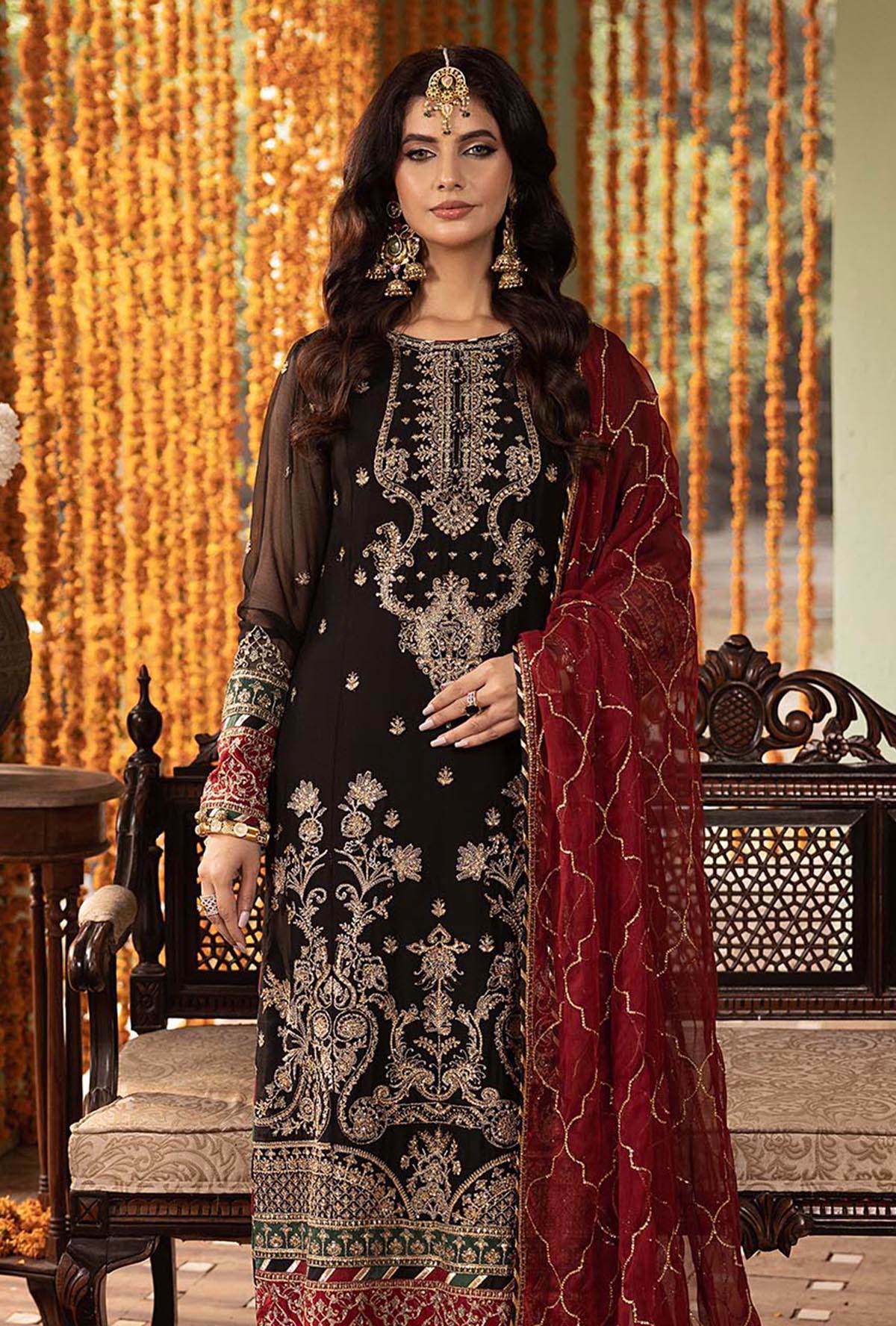 Rang-E-Mehfil Festive Unstitched Chiffon 3pcs - Jotey