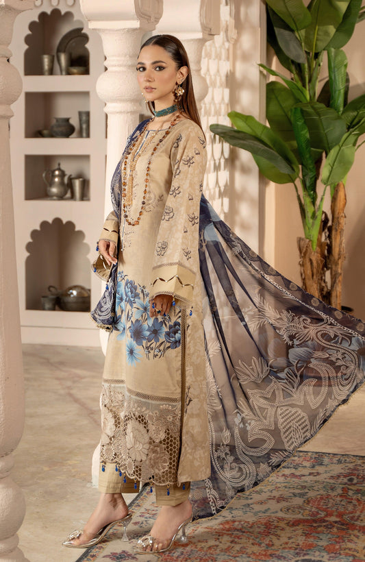 Sunshine Bloom By Alzohaib Premium Printed Embroidered Unstitched 3pcs