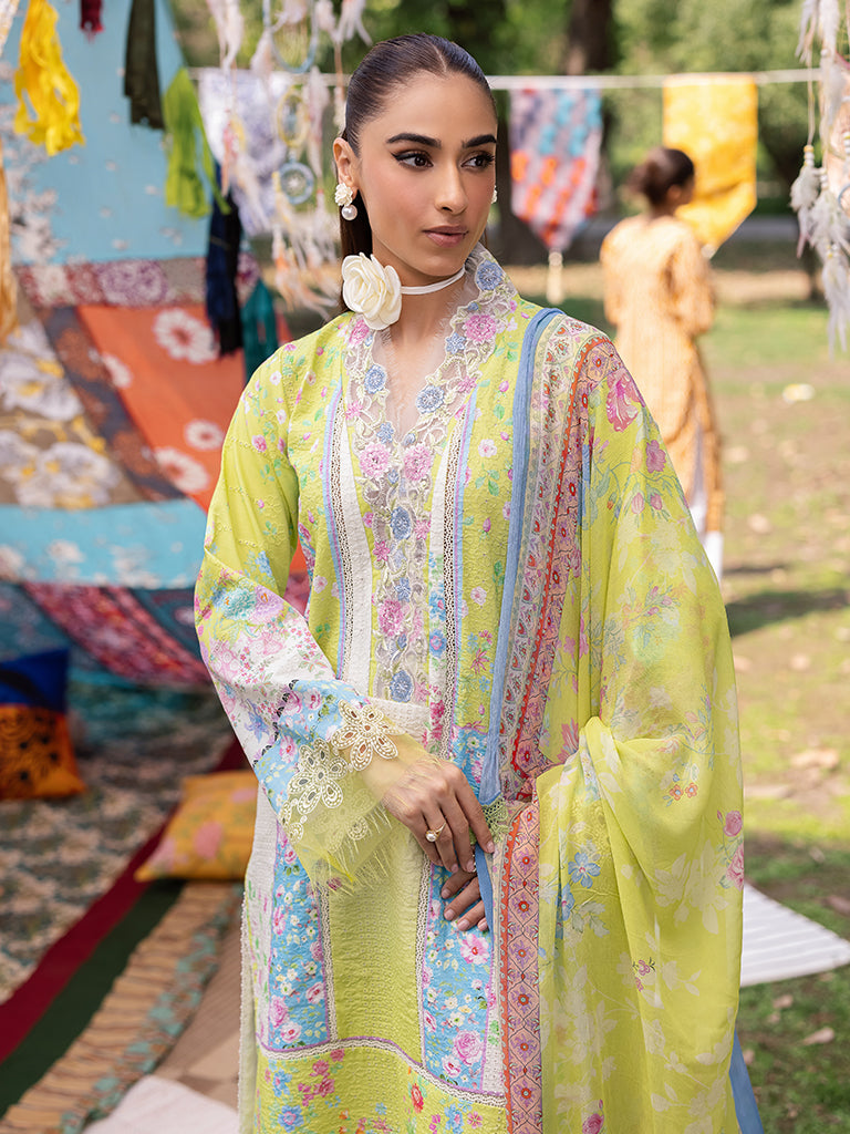 RAJBARI Printkari Sehiffli Exclusive Embroidered Unstitched 3pcs