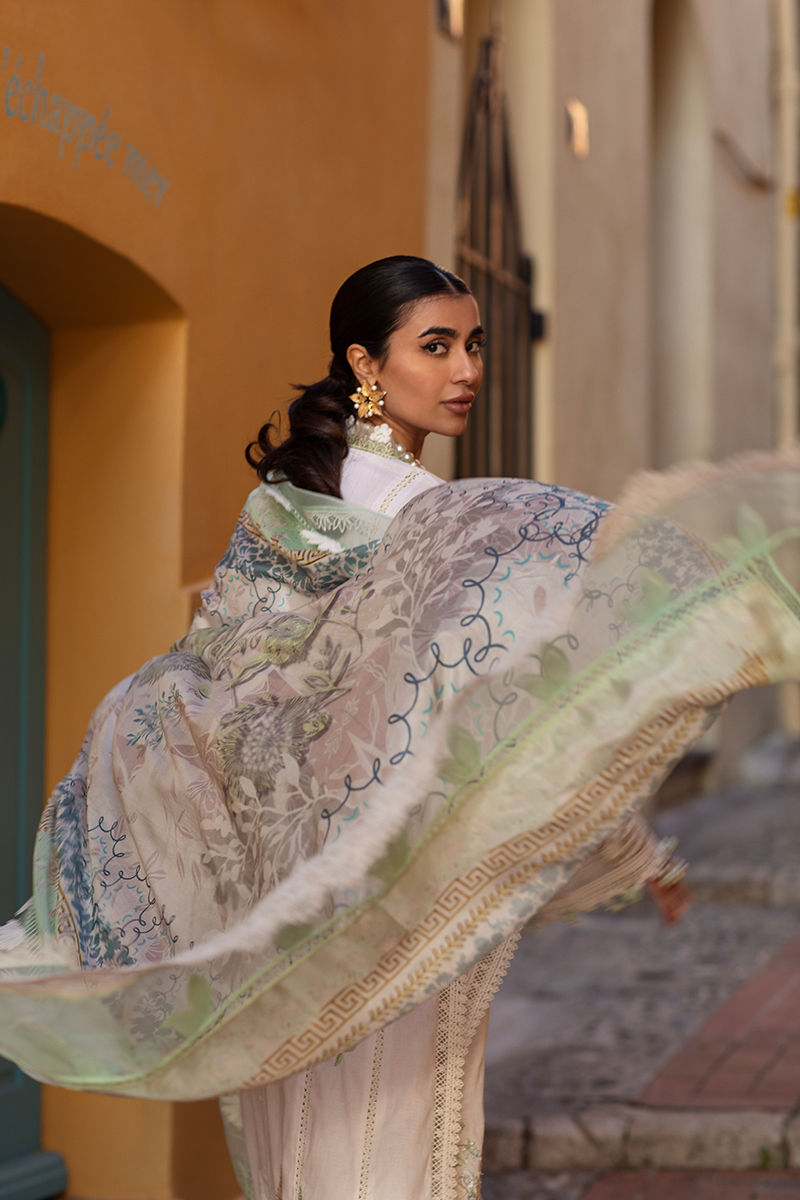 Zoha By Ansab Jahangir Embroidered Luxury Lawn'25 Unstitched 3pcs