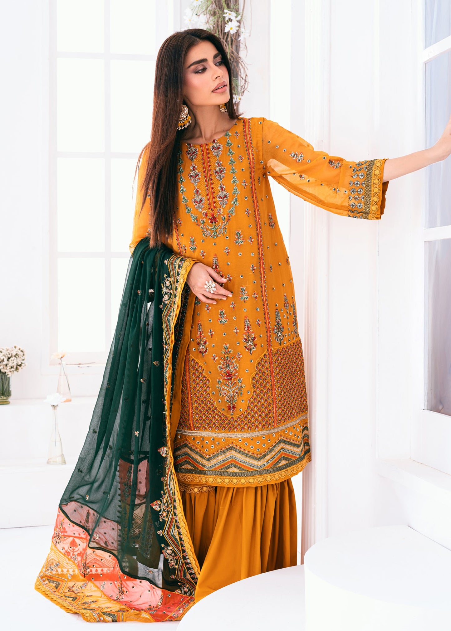 Lallaria By Noorma Kaamal Embroidered Chiffon Unstitched 3pcs