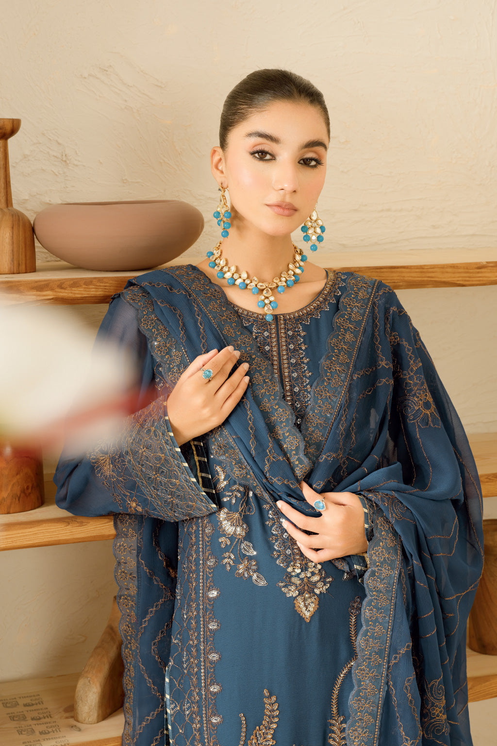 Sonehri By Ramsha Chiffon Unstitched 3pcs