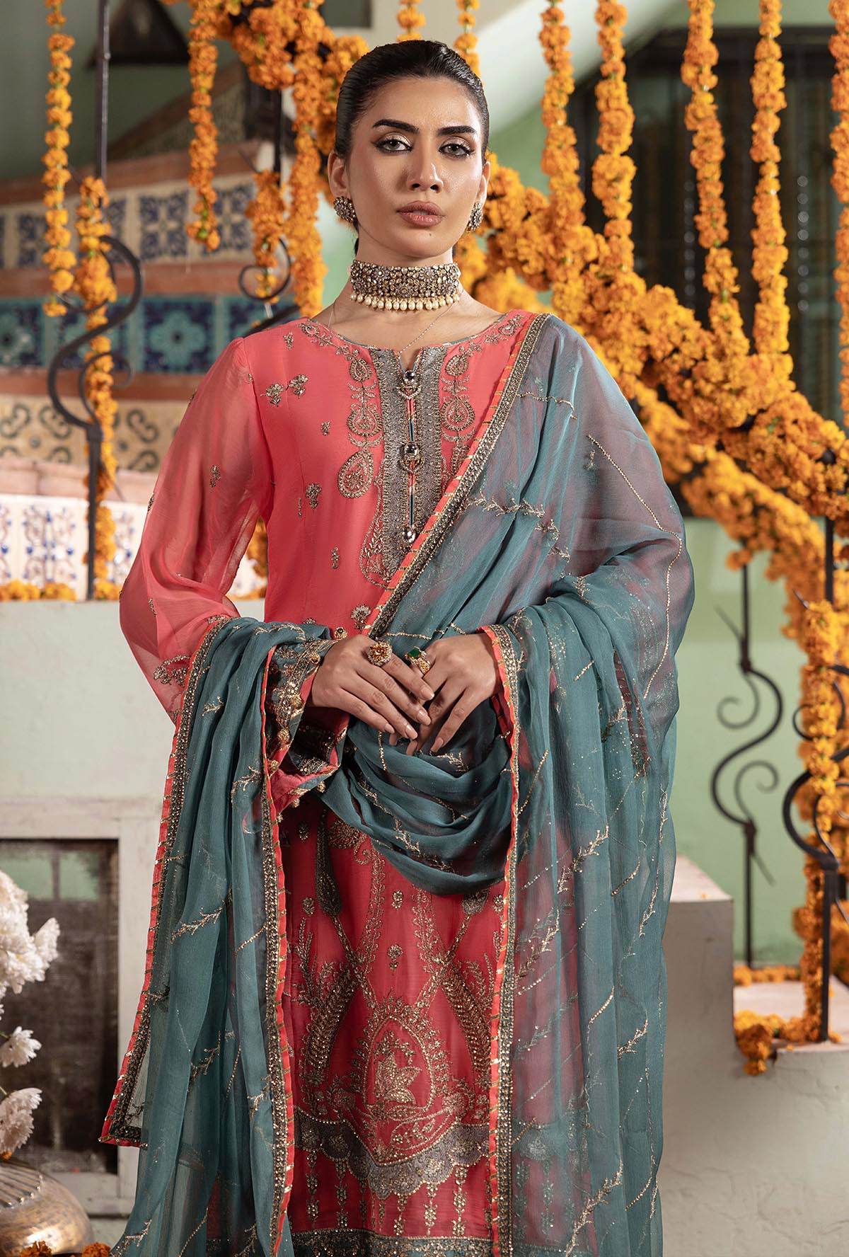 Rang-E-Mehfil Festive Unstitched Chiffon 3pcs - Jotey