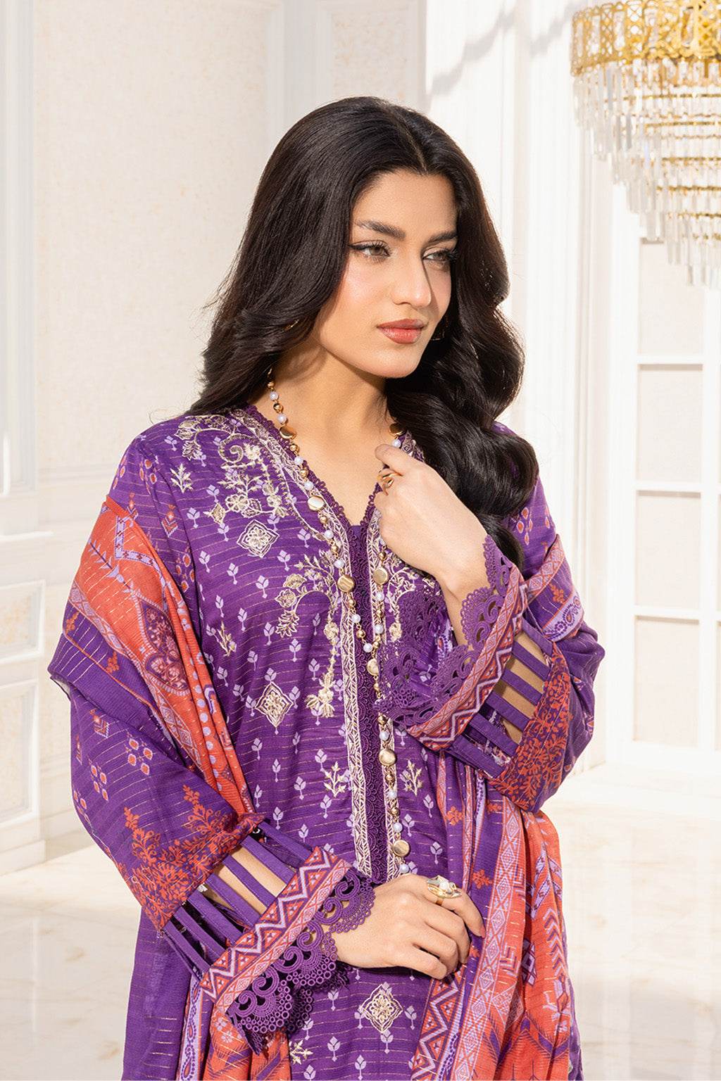 Somika By Johra Embroidered Fancy Lawn Unstitched 3Pcs - Jotey