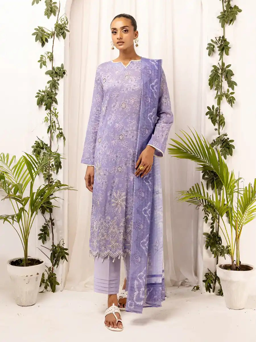 Printkari By Nur Embroidered Printed Lawn Unstitched 3pcs