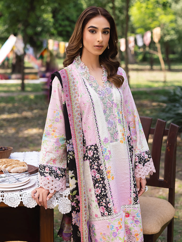 RAJBARI Printkari Sehiffli Exclusive Embroidered Unstitched 3pcs