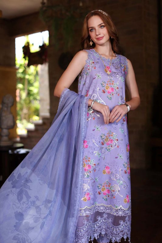 Noor By Saadia Asad Eid Luxe Printkari Embroidered Lawn Unstitched 3pcs