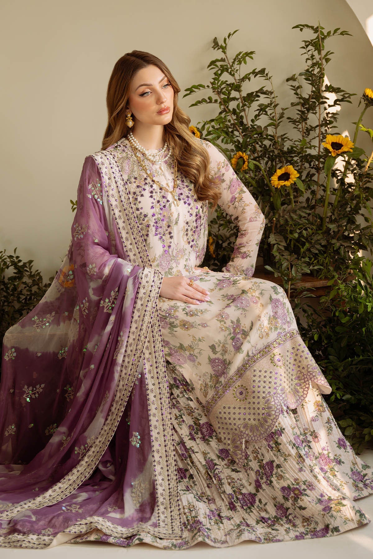 Amaya By Nureh Embroidered Luxury Chiffon Unstitched 3pcs