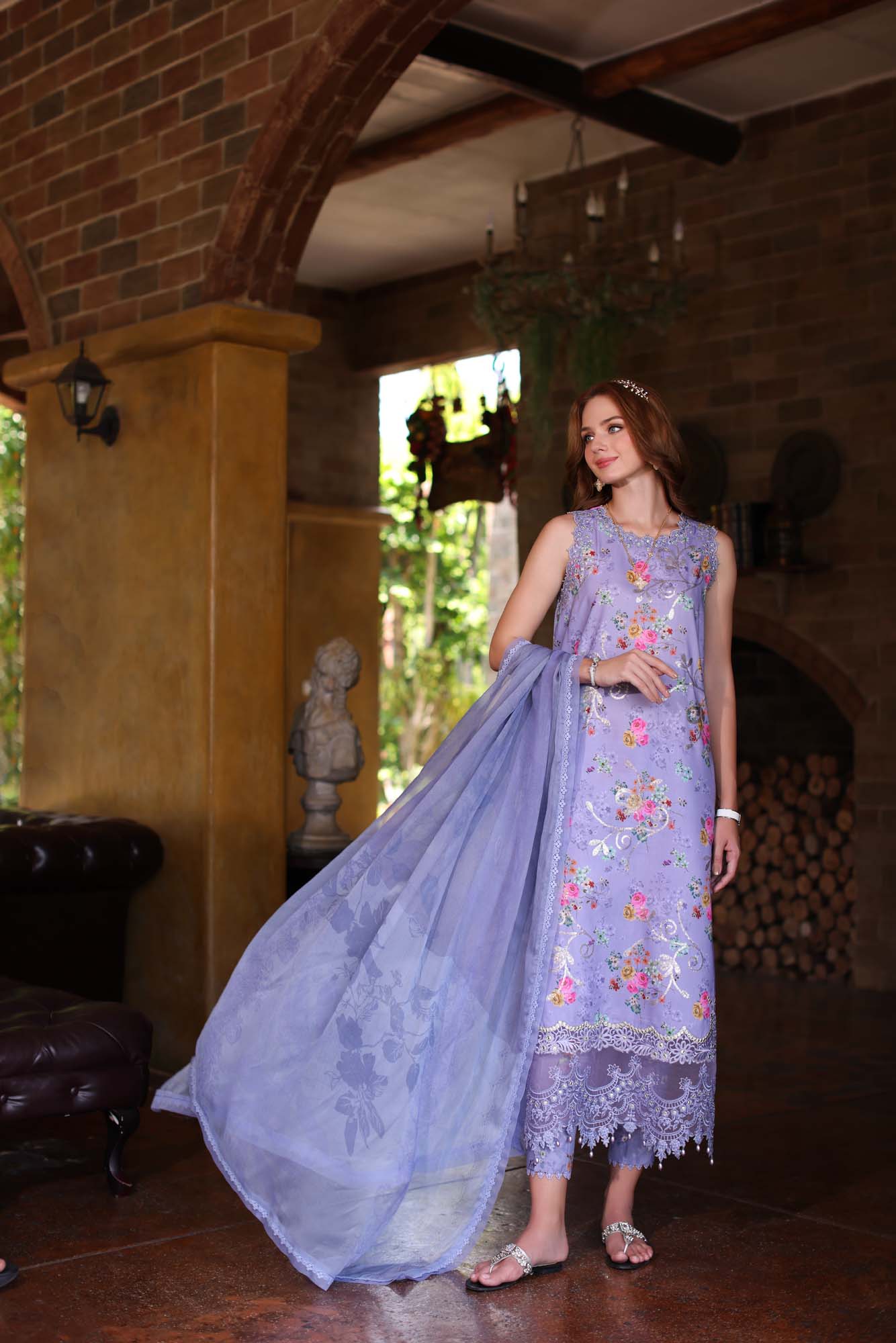 Noor By Saadia Asad Eid Luxe Printkari Embroidered Lawn Unstitched 3pcs