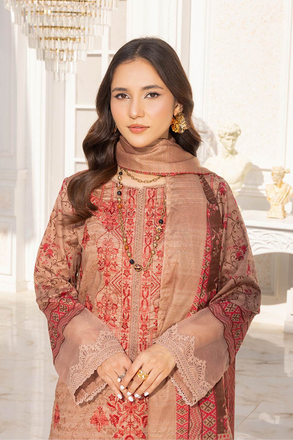 Somika By Johra Embroidered Fancy Lawn Unstitched 3Pcs - Jotey