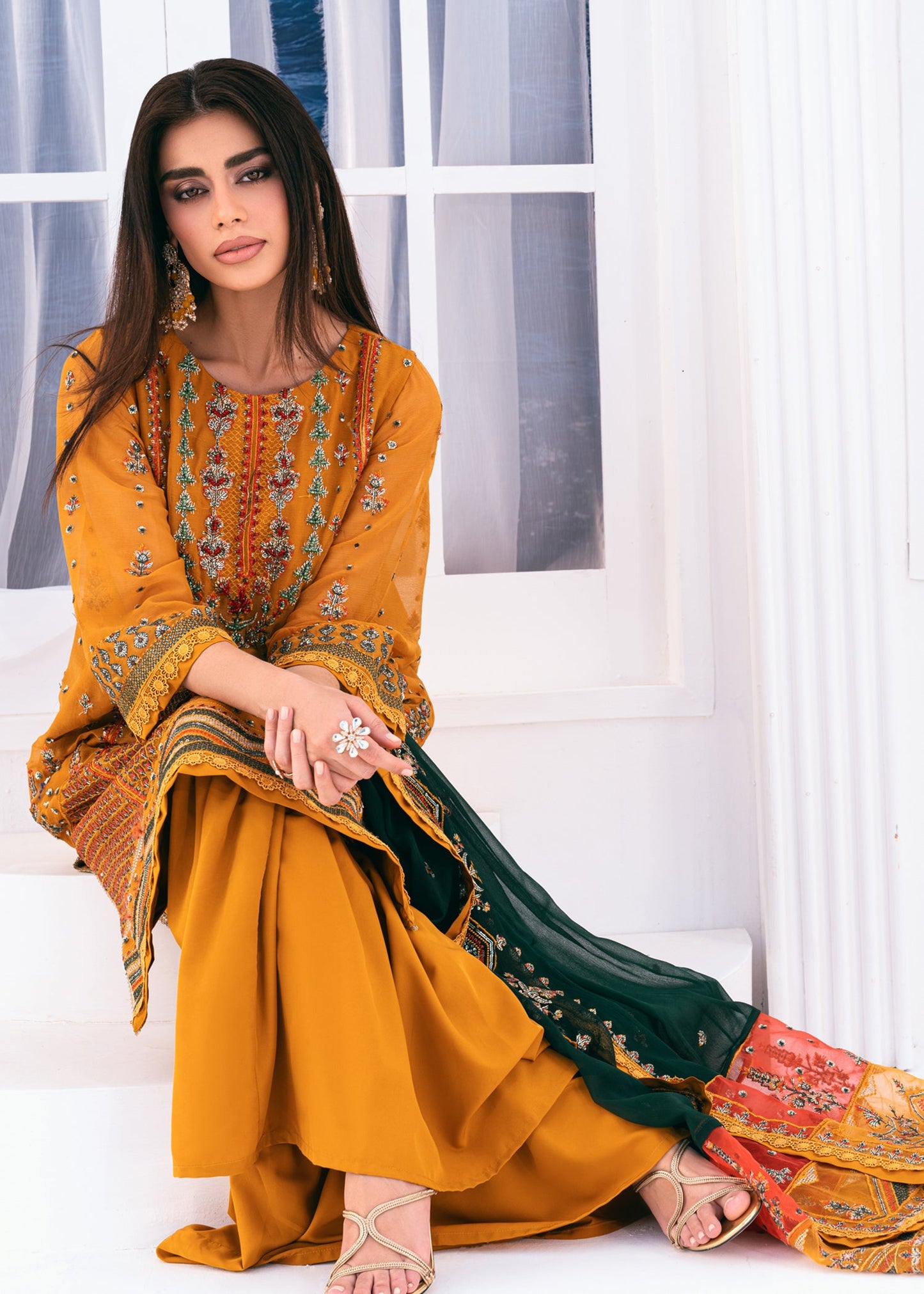 Lallaria By Noorma Kaamal Embroidered Chiffon Unstitched 3pcs