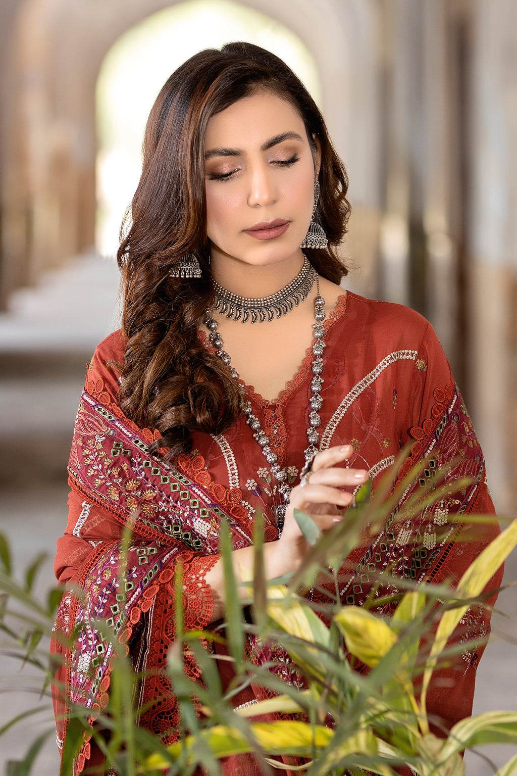Premium Gold Swiss By Johra Vol-02 Embroidered Chiffon Unstitched 3Pcs - Jotey