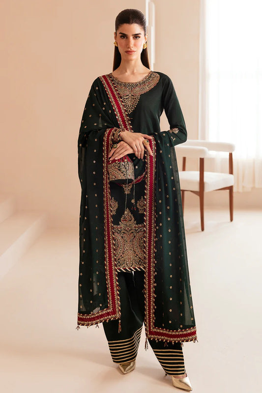 JAZMIN Premium Embroidered Raw Silk Unstitched 3pcs
