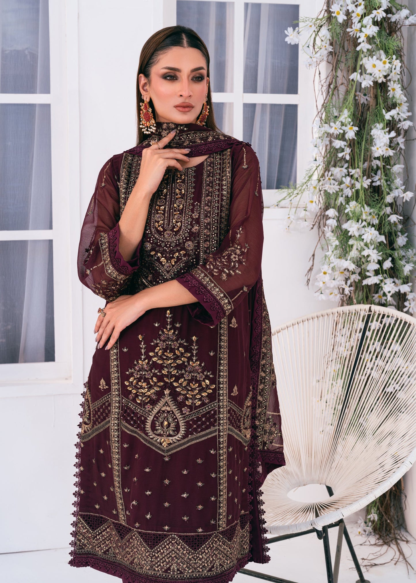 Lallaria By Noorma Kaamal Embroidered Chiffon Unstitched 3pcs