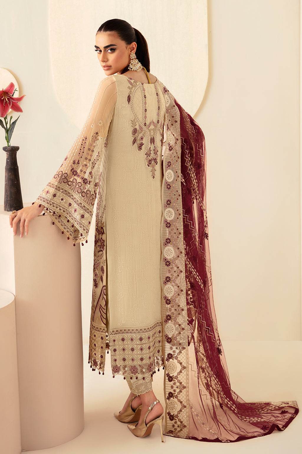 Ramsha Dastoor Chiffon Vol-01 Unstitched 3pcs - Jotey