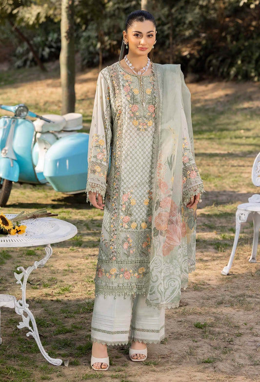 Adans Libas Gull Rukh Unstitched Lawn 3 Piece - Jotey