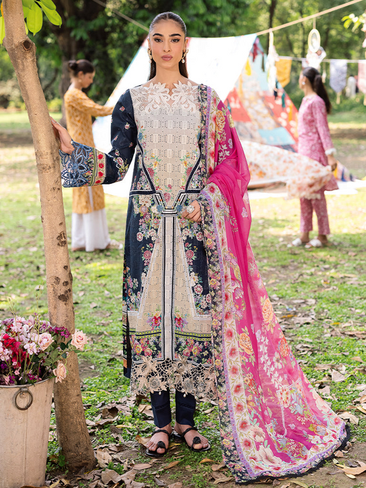 RAJBARI Printkari Sehiffli Exclusive Embroidered Unstitched 3pcs
