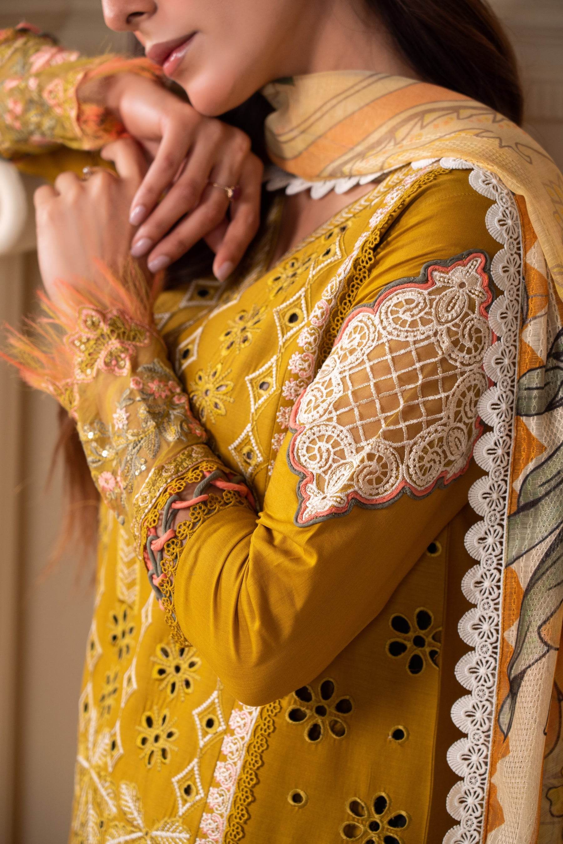 Atiya Irfan Preet Vol-02 Embroidered Unstitched Lawn 3pcs - Jotey