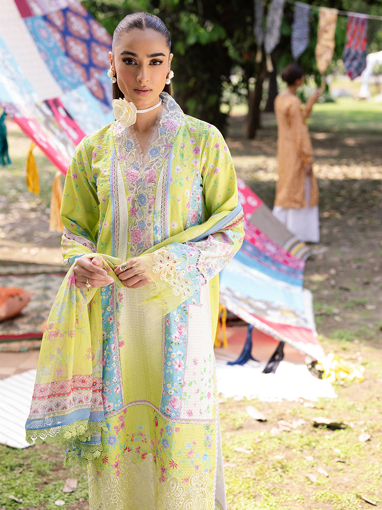 RAJBARI Printkari Sehiffli Exclusive Embroidered Unstitched 3pcs