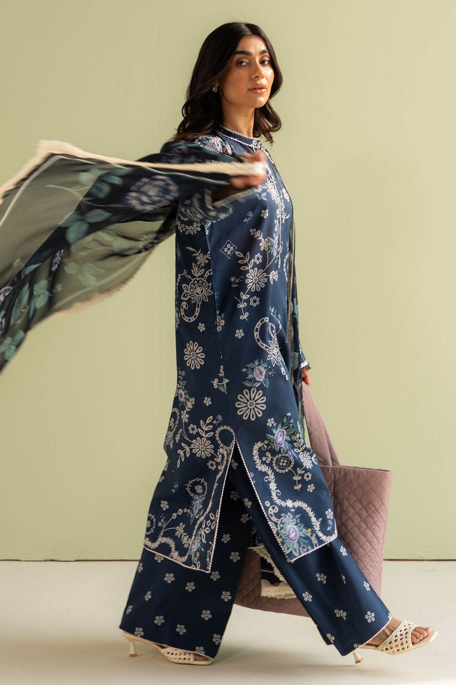 Coco By Zara Shahjahan Digital Printed Lawn Unstitched 3pcs - Jotey