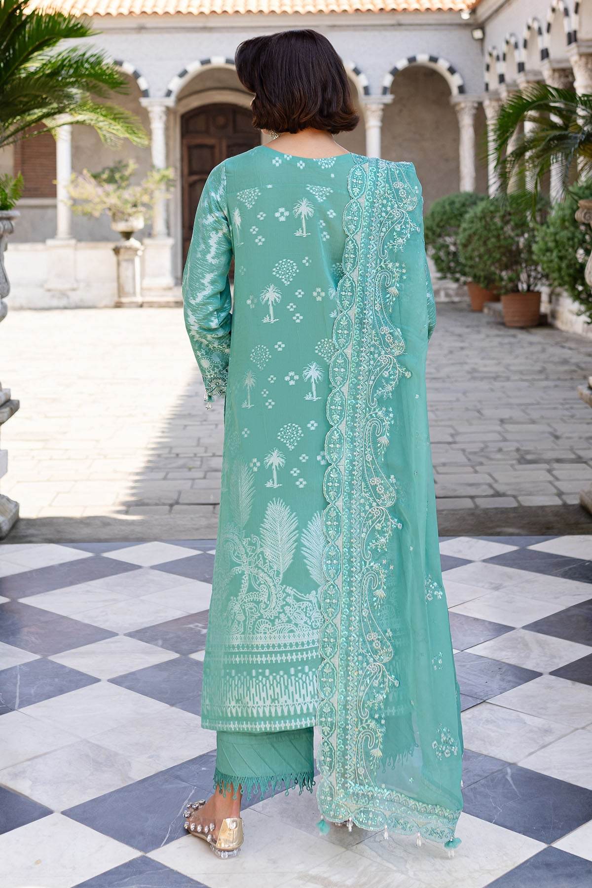 Nureh Exclusive Jacquard Unstitched Lawn 3pcs - Jotey