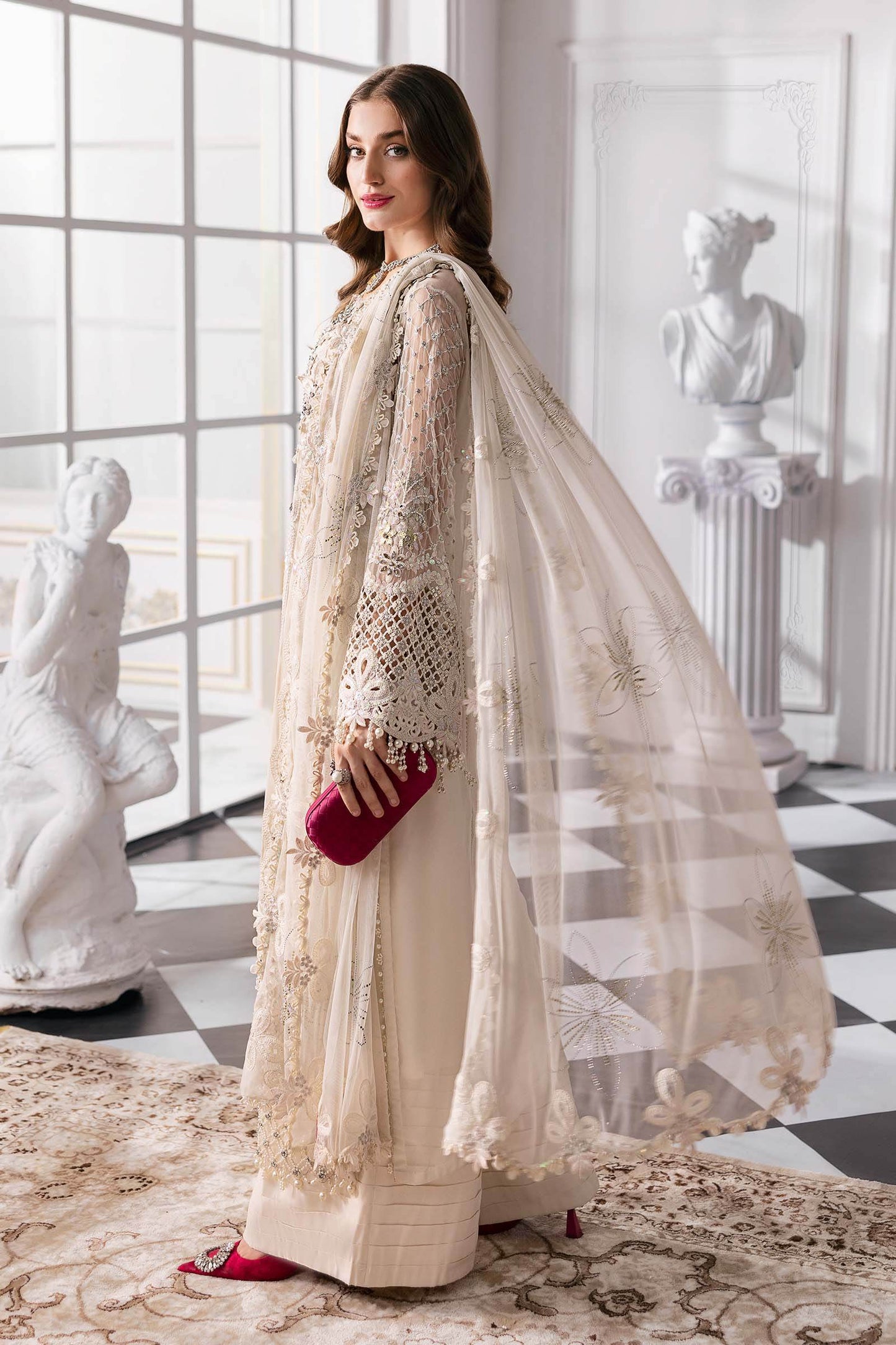 MARIA B. Embroidered Vol-30 Luxury Unstitched 3pcs - Jotey