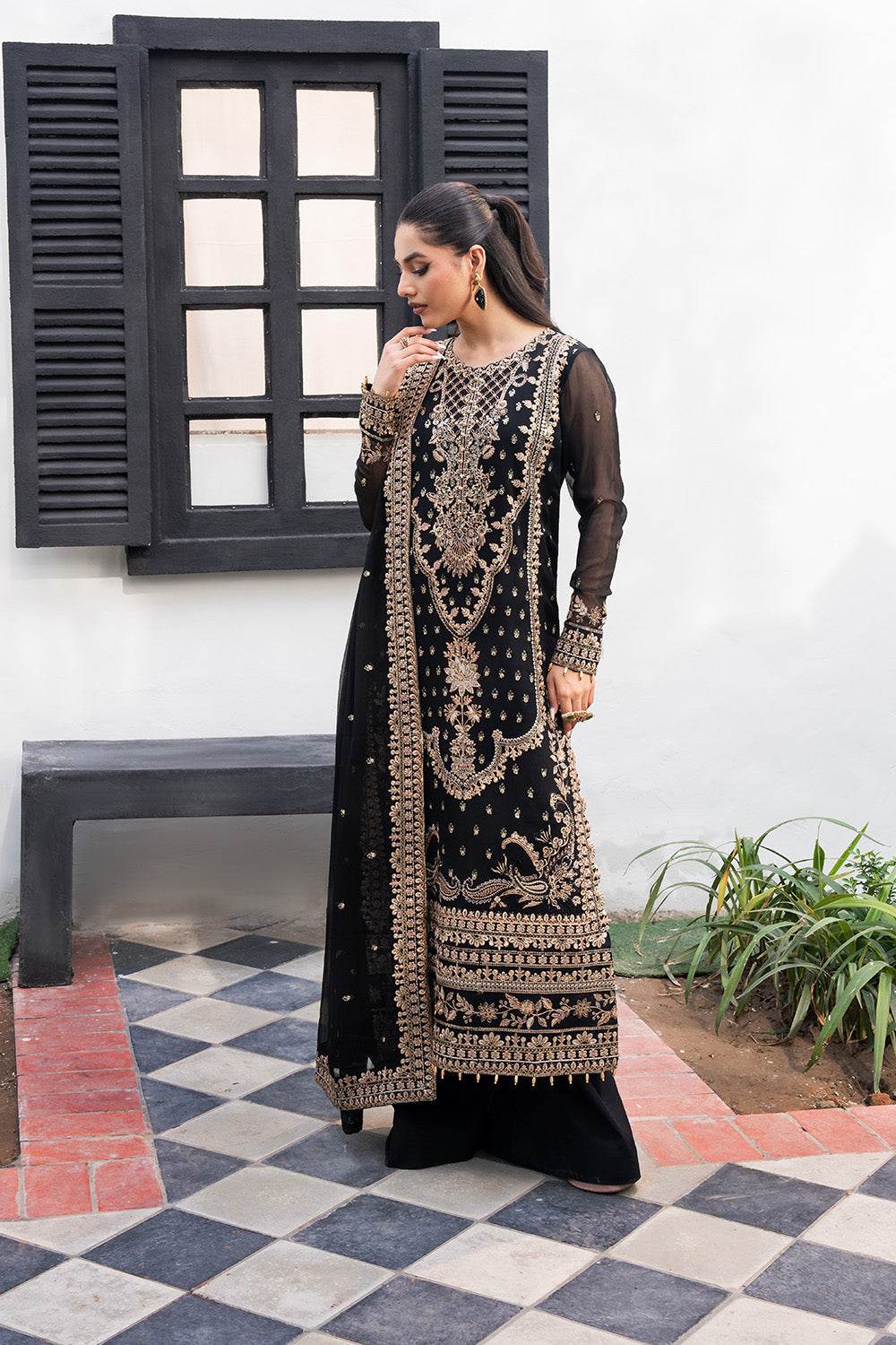 Tarz by Freesia Embroirdered Chiffon Unstitched 3 Piece - Jotey