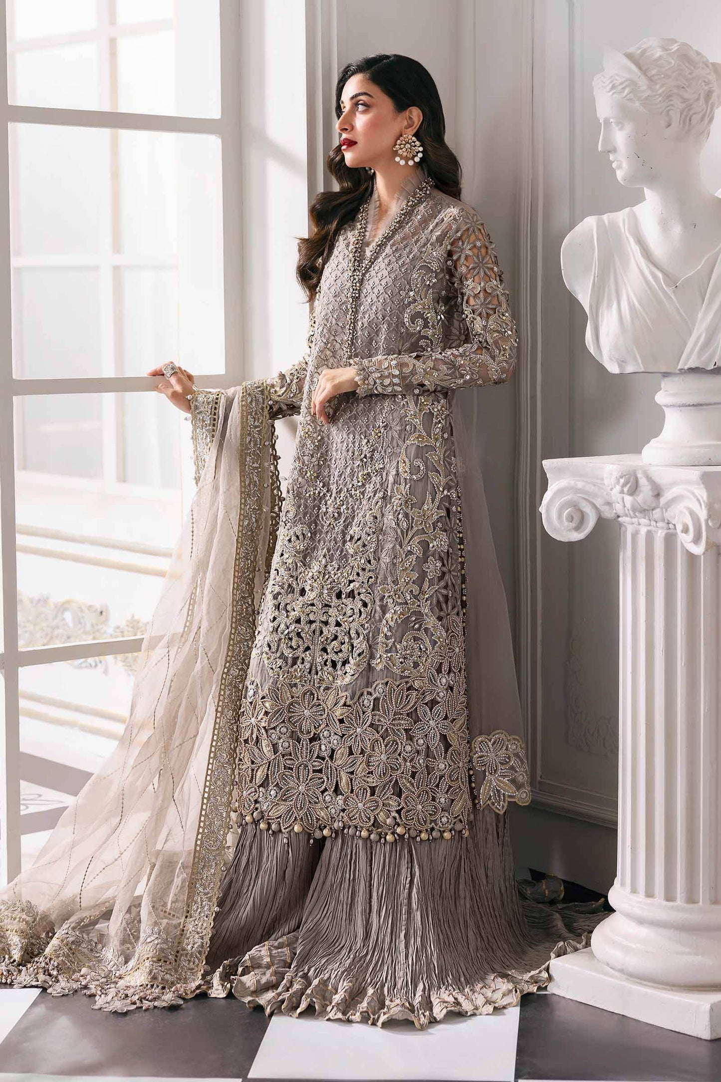 MARIA B. Embroidered Vol-30 Luxury Unstitched 3pcs - Jotey
