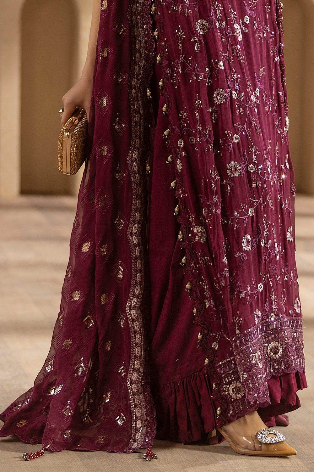 Gul Ahmed Embroidered Chiffon Unstitched 3pcs - Jotey