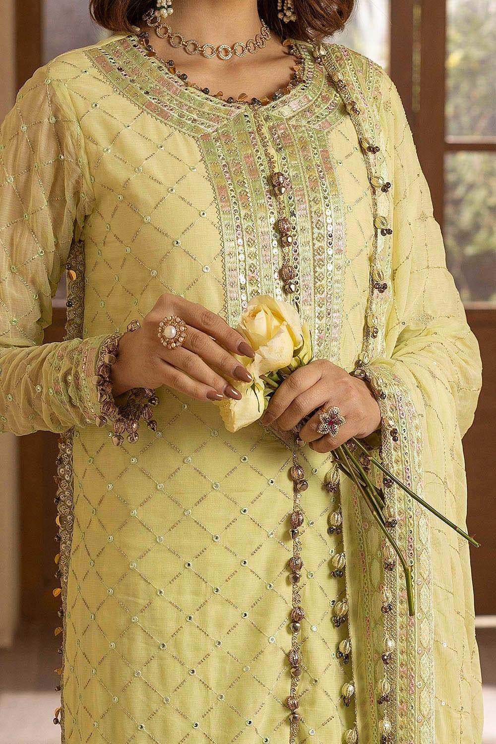 Gul Ahmed Embroidered Chiffon Unstitched 3pcs - Jotey